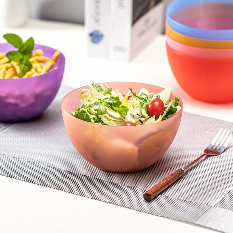 KX-WARE Plastic Bowls set of 24 - Unbreakable and Reusable 32oz/6 inch Plastic Cereal/Soup/Salad Bowls in 6 Assorted Color | Dishwasher Safe, BPA Free - Image 4
